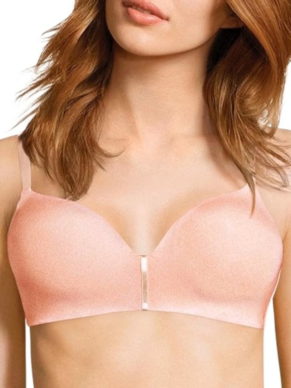 New Maidenform One Fabulous Fit Wireless Bra, Medallion Print/Soft Pink, 42C